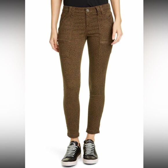 Joie Park French Army Green  Animal Print Skinny Jeans 29 - Picture 1 of 14